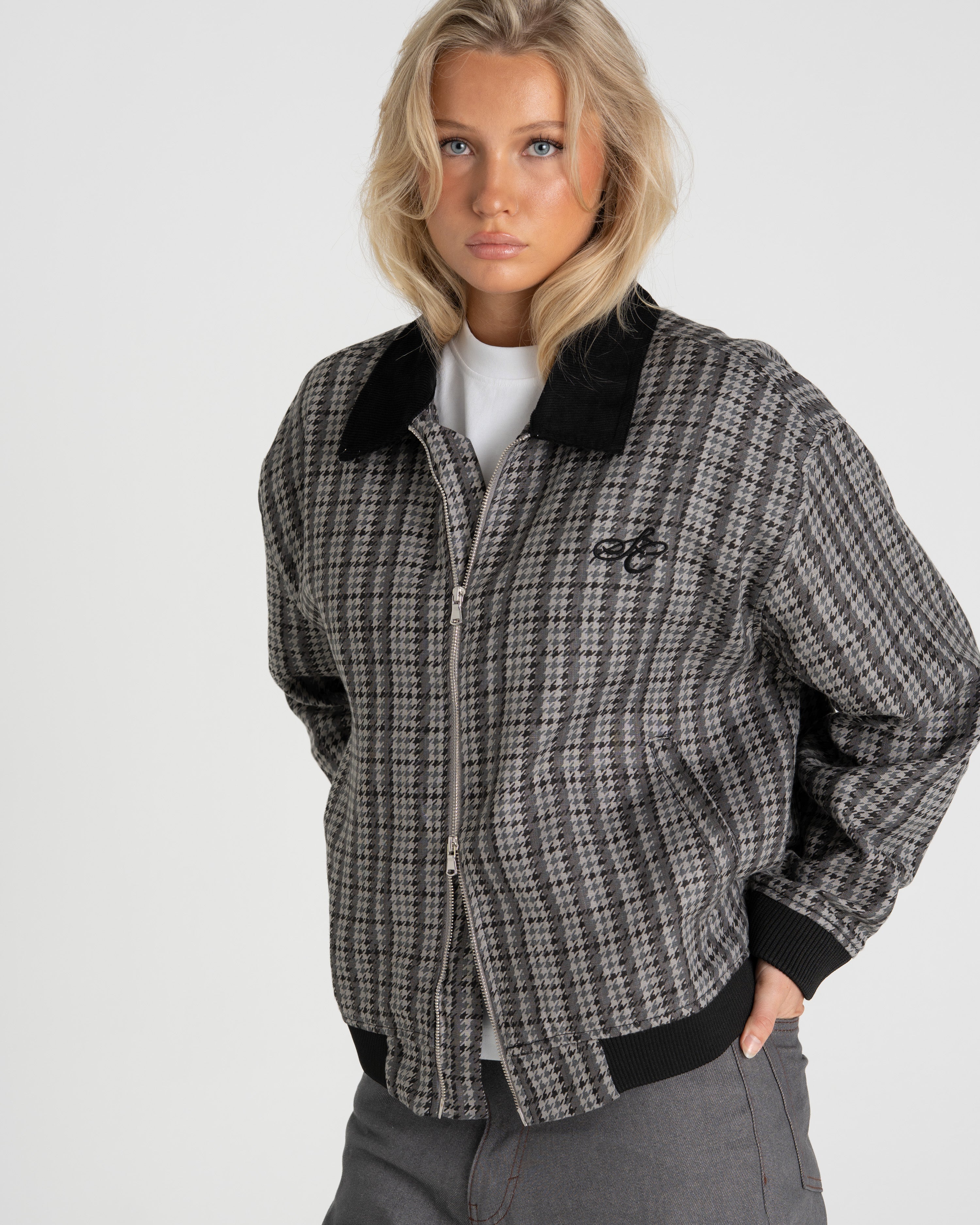 Houndstooth Jacket Black